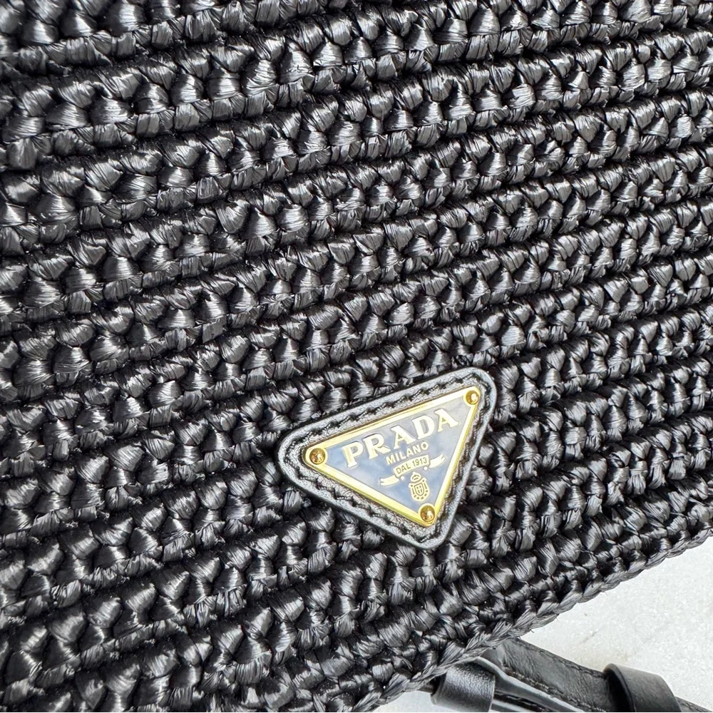 Prada Re-Edition Mini Crochet Raffia Crossbody Bag